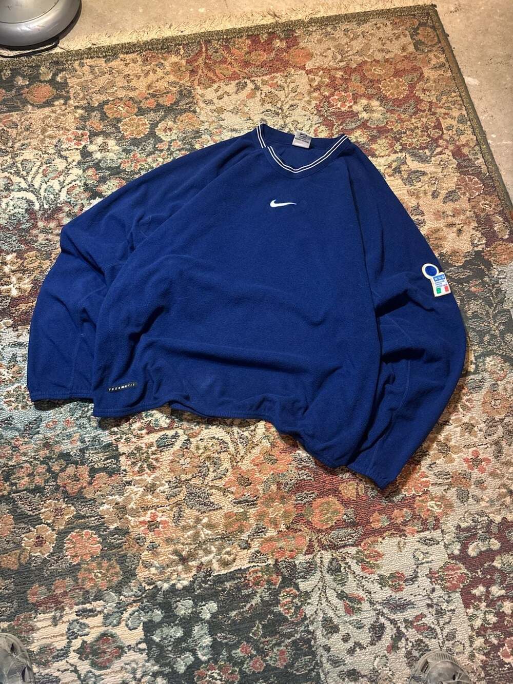 Vintage 90s Nike Therma-FIT Italia Soccer Fleece Pullover Sweatshirt